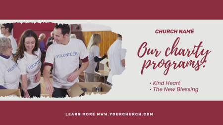 Ontwerpsjabloon van Full HD video van Vrijwilligers die deelnemen aan liefdadigheidsprogramma's van de kerk