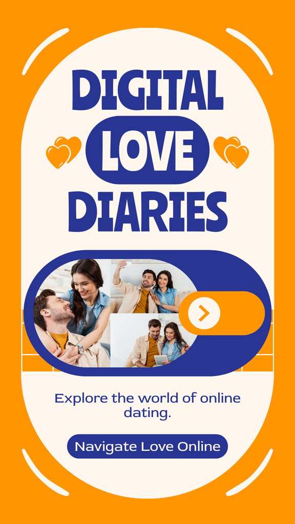 Digital Date Diary for Online Dating Instagram Story Modelo de Design