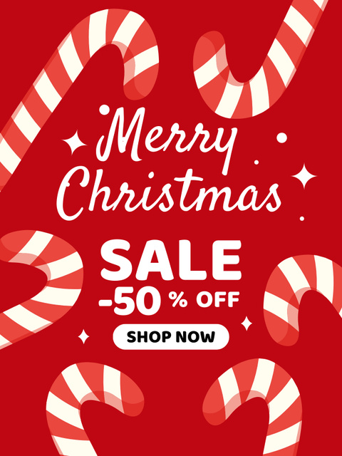 Christmas Sale Advertisement with Traditional Holiday Sweets Poster US Design Template