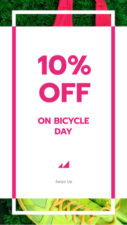 Designvorlage Bicycle Day Discount Offer für Instagram Story