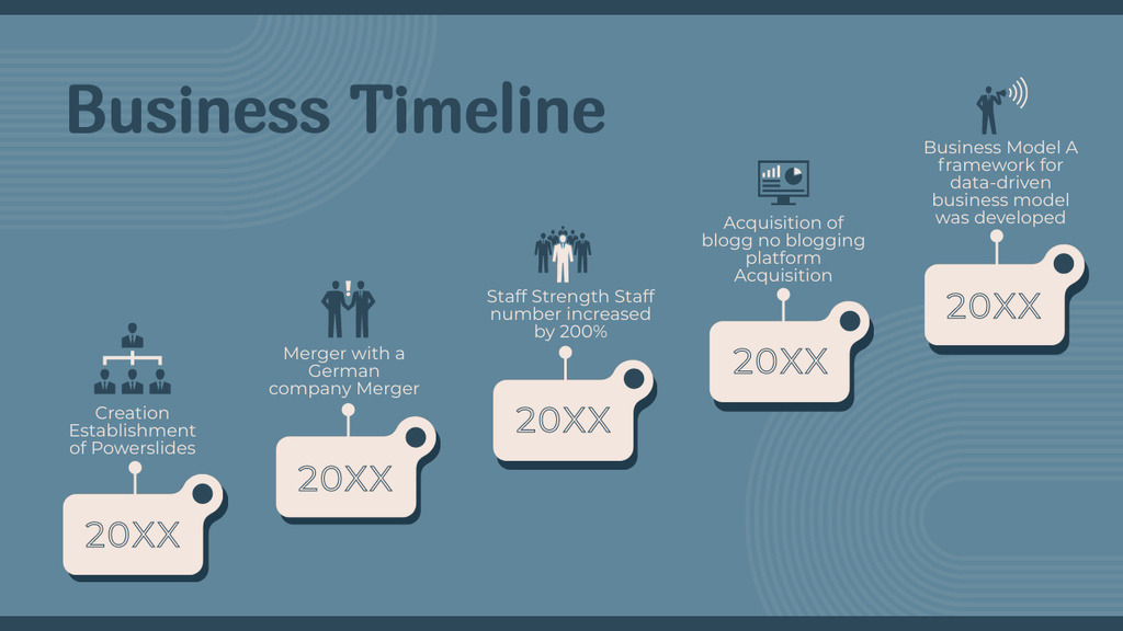 Template di design Business Development Important Milestones Timeline
