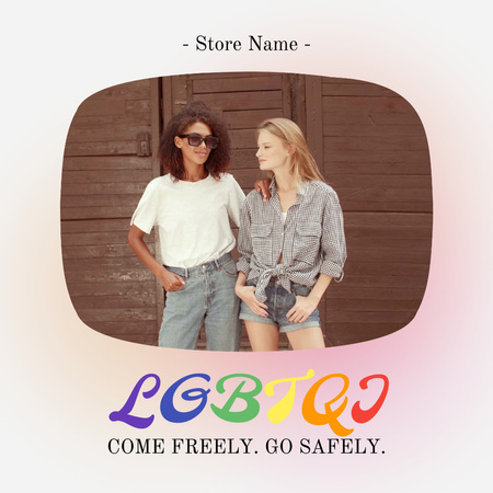 LGBT コミュニティを引用でサポートするファッション ショップ Animated Postデザインテンプレート