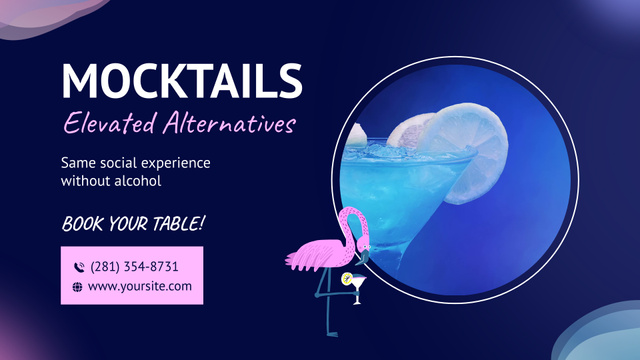 Sophisticated Mocktails In Bar With Booking Full HD video Design Template