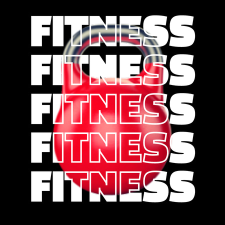 Fitness Club Ad with Heavy Kettlebell T-Shirt 4x4in Modelo de Design