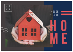 Real Estate Ad with Hands holding House Model