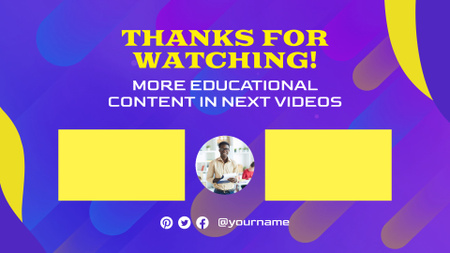 Ontwerpsjabloon van YouTube outro van Afleveringen van educatieve inhoud in Vlog-promotie