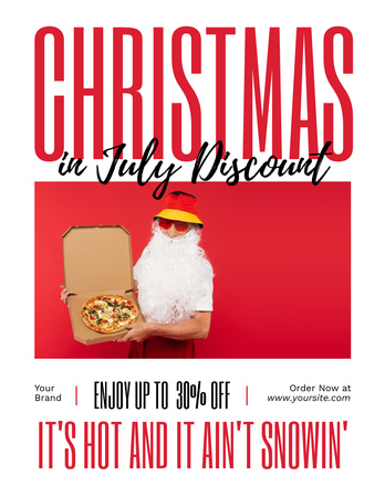 Christmas Sale Announcement in July Flyer 8.5x11in Design Template