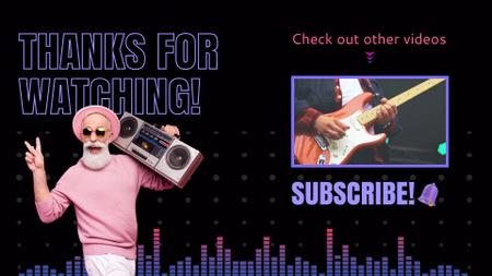 Platilla de diseño Amazing Vlog With Guitar Performance Episode YouTube outro