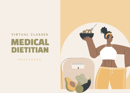 Practical Virtual Classes Announcement From Dietitian Flyer 5x7in Horizontal Design Template