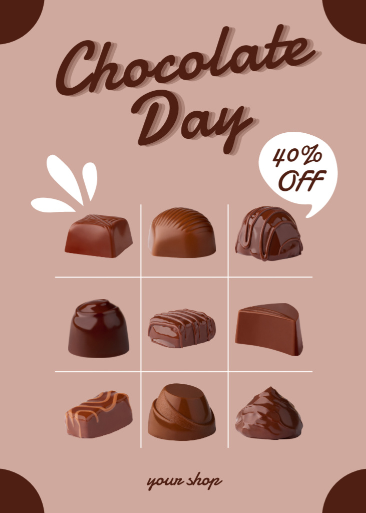 Offer Discounts on Chocolate Candies Flayer Šablona návrhu