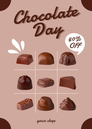 Offer Discounts on Chocolate Candies Flayer Design Template