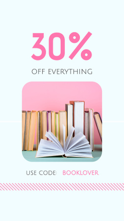 Ontwerpsjabloon van Instagram Story van Classic Book Sale Newsflash For Everything