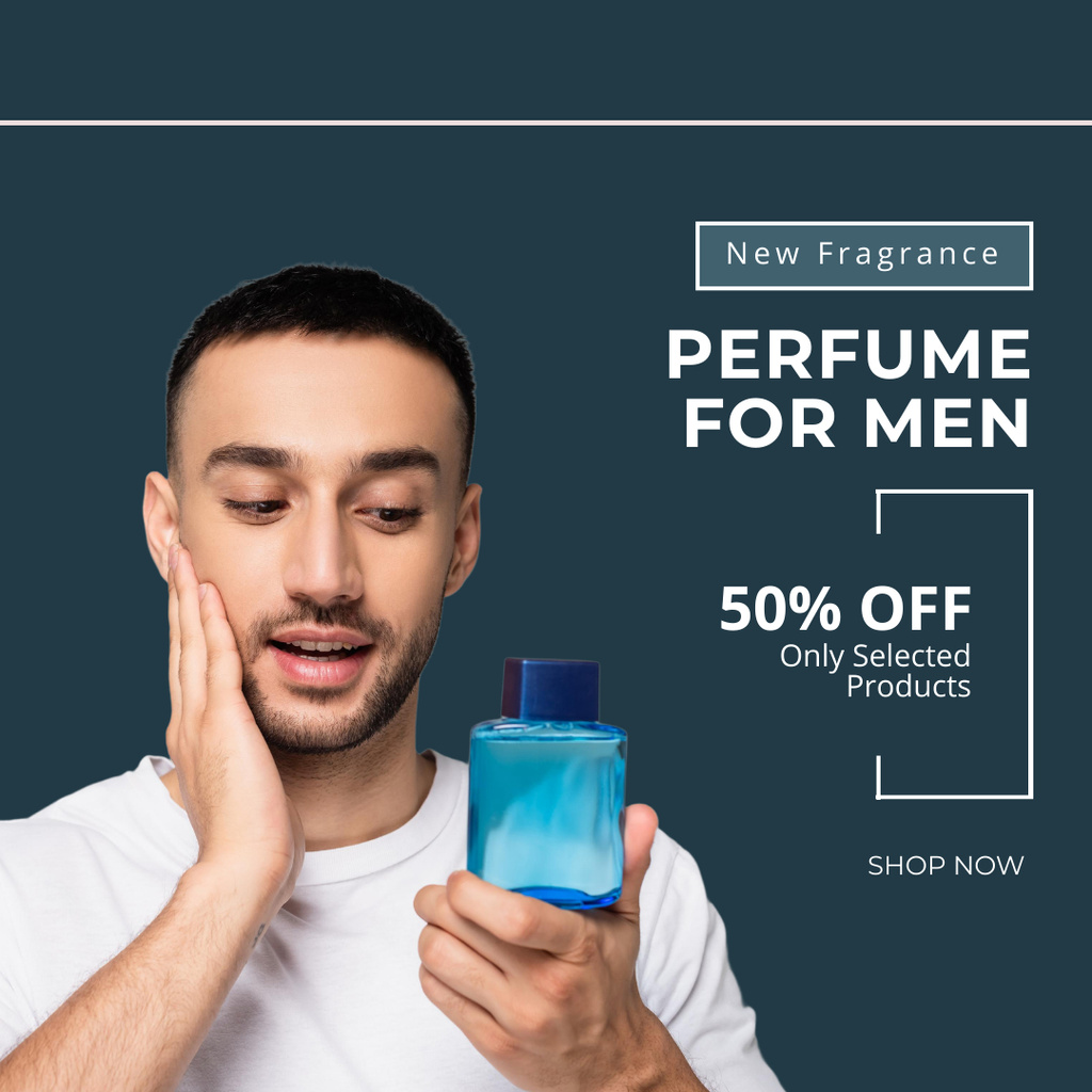 Discount Offer on Perfume for Men Instagram – шаблон для дизайну