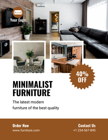 Minimalist Furniture Sale Announcement Flyer 8.5x11in Design Template