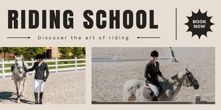 Platilla de diseño Training in Art of Riding at Equestrian School Twitter
