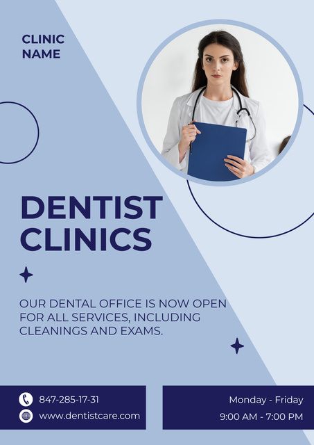 Szablon projektu Ad of Dentist Clinics Poster