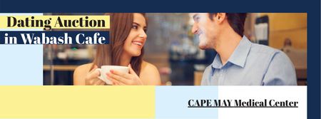 Modèle de visuel Dating Auction in Cafe - Facebook cover