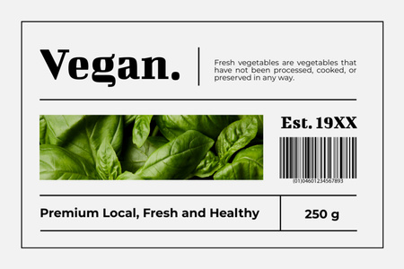 Fresh Local Vegetables Label Design Template