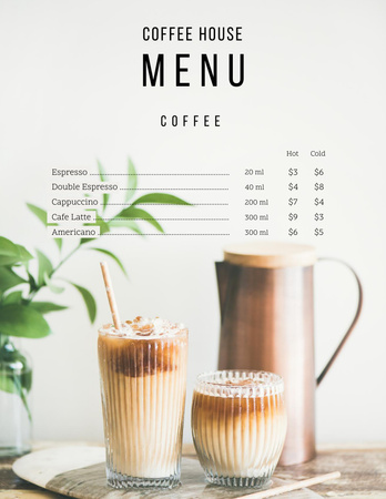 Coffee House offer Menu 8.5x11in Design Template