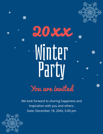 Plantilla de diseño de anuncio de la fiesta de invierno Invitation 13.9x10.7cm 