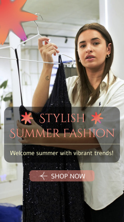 Designvorlage Stylish Fashion With Sparkling Dress Offer For Summer für TikTok Video