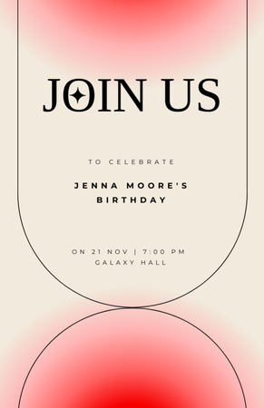 Birthday Party Celebration Announcement Invitation 5.5x8.5in Design Template