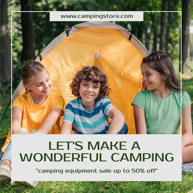 Children Resting in Summer Camp Instagram AD – шаблон для дизайну