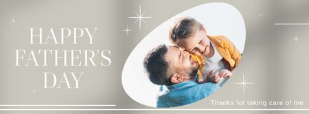 Congratulations on Father's Day on Gray Facebook cover Design Template