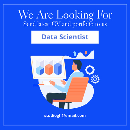 Job Vacancy We're Hiring Data Scientist Instagram Design Template