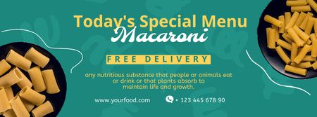 Designvorlage Macaroni Sale Offer with Free Delivery für Facebook cover