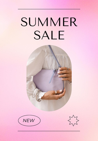 Summer Sale Ad with Stylish Female Bag Poster 28x40in Design Template