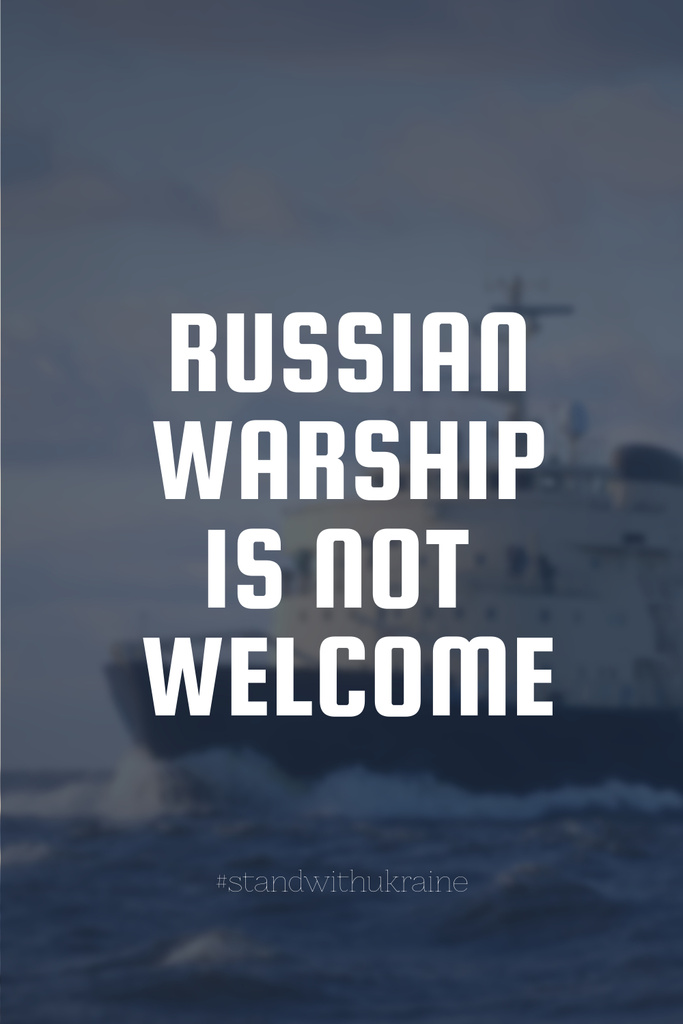 Russian Warship is Not Welcome Pinterest – шаблон для дизайна