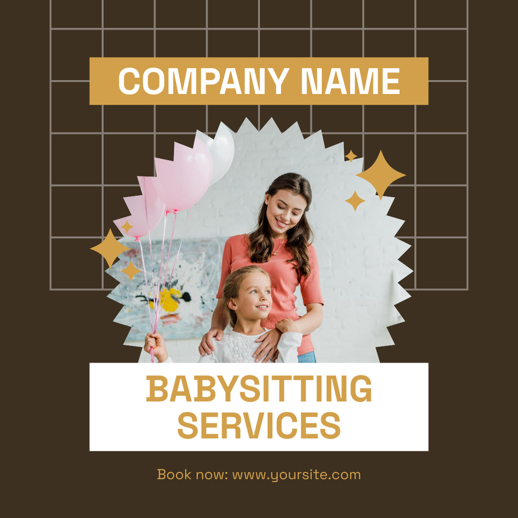 Advertisement for Babysitting Service Instagram – шаблон для дизайну