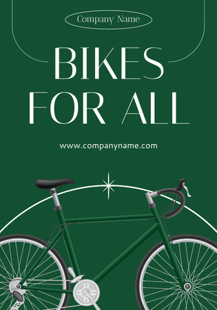 Szablon projektu Doskonała oferta sprzedaży rowerów w kolorze zielonym Poster 28x40in