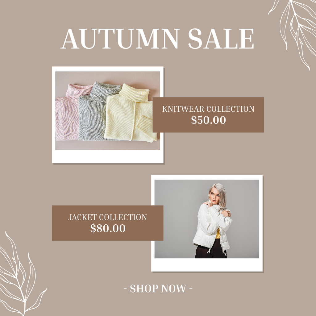Autumn Clothing Sale for Women Instagramデザインテンプレート