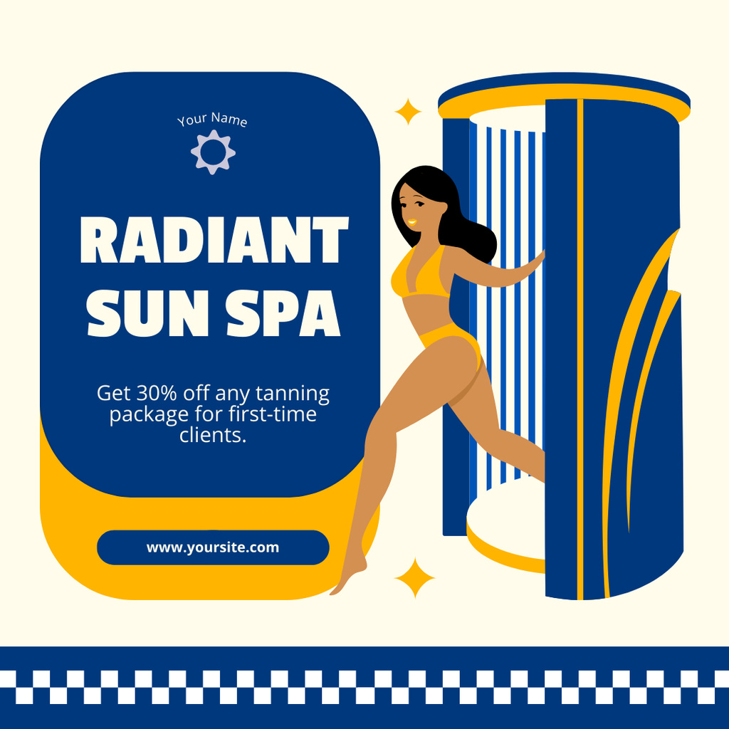 Radiant Sun Spa Offer Instagram AD Design Template
