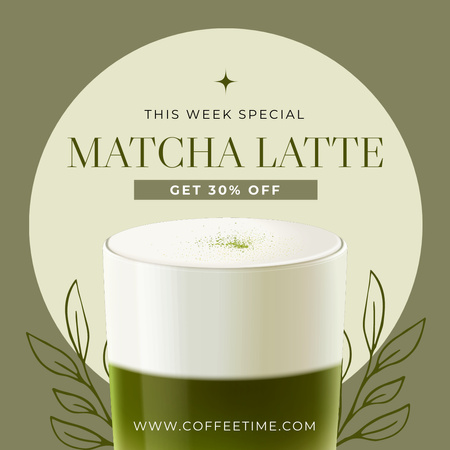 Matcha Latte Special Offer Instagram Design Template
