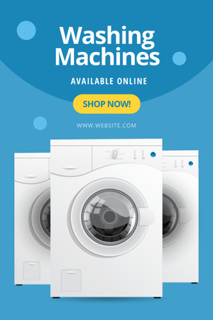 Buying Offers of Modern Washing Machines on Blue Tumblr Design Template