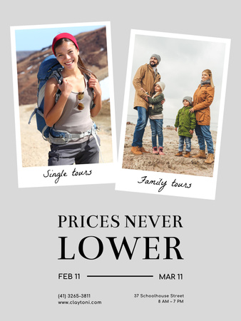 Szablon projektu wycieczki oferta z podróżujących osób Poster US