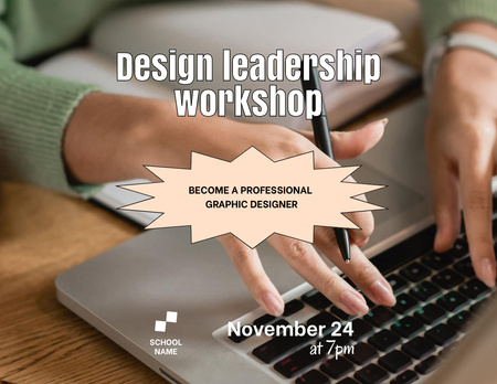 Design Leadership Workshop Announcement Flyer 8.5x11in Horizontal tervezősablon