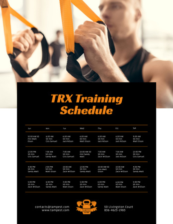 Man Resistance Training in Gym Poster 8.5x11in Design Template