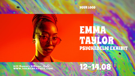 Psychedelic Exhibition Announcement Full HD video Design Template