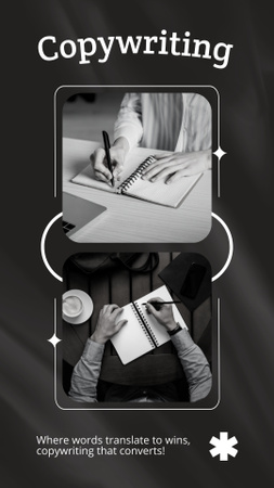 Hatékony szövegírási szolgáltatás üzleti szlogennel Instagram Story tervezősablon