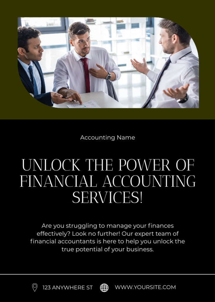 Designvorlage Ad of Financial Accounting Services für Flayer
