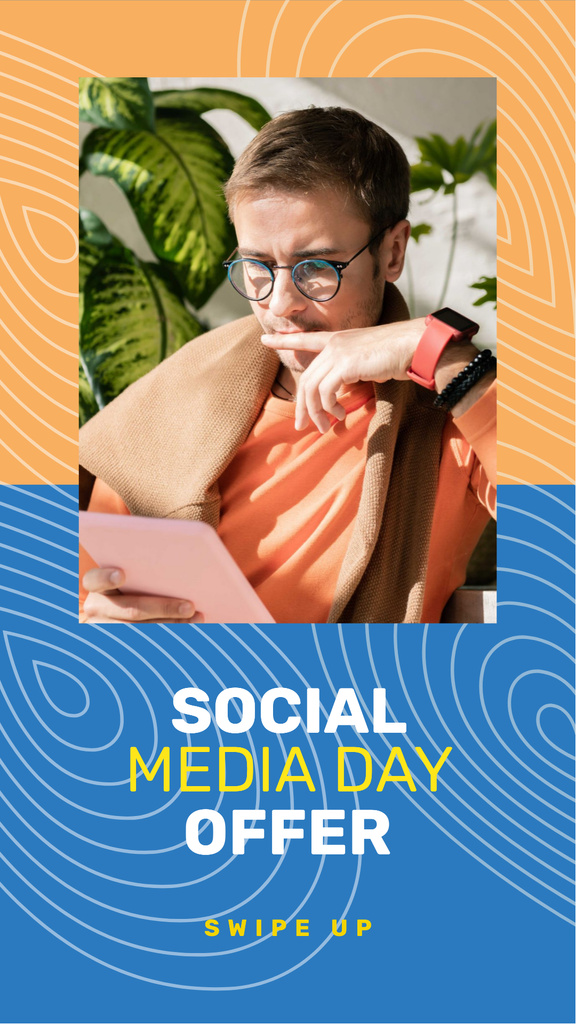 Designvorlage Social Media Day Offer with Blogger für Instagram Story