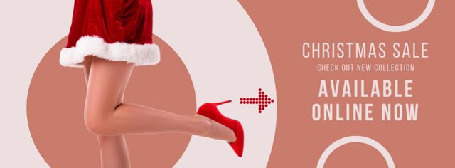 Christmas Sale of Shoes Collection Facebook cover Design Template
