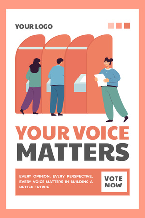 Designvorlage Wähler im Wahllokal für Pinterest