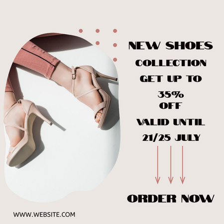 New Shoes Collection with Elegant Woman in High Heels Instagram Design Template