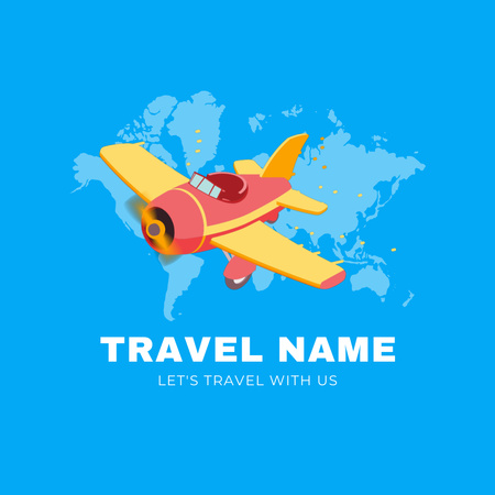 Template di design Volo di viaggio in tutto il mondo Animated Logo