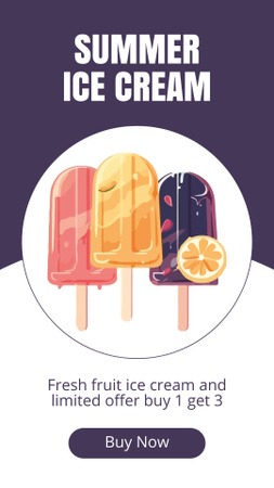 Summer Fruit Ice-Cream Instagram Story Design Template